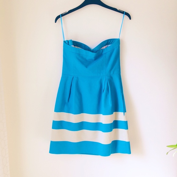 Zara blue strapless mini w/stripes - Picture 6 of 10